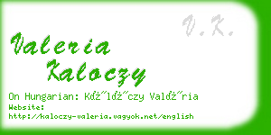 valeria kaloczy business card